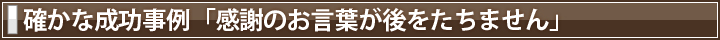 確かな成功事例
