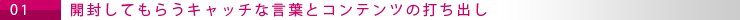 開封してもらうキャッチな言葉とコンテンツの打ち出し